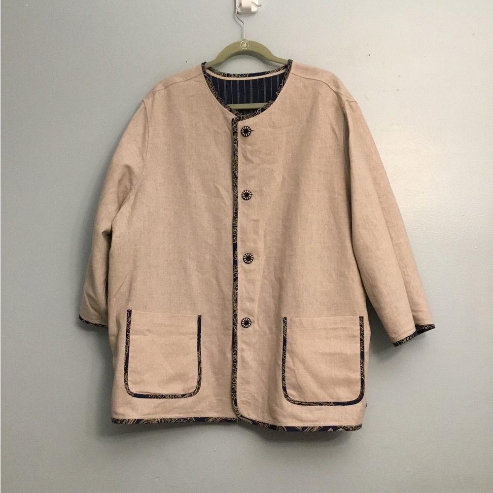 Navy Striped Jacket with Gold Accents - Picture 11 of 14
